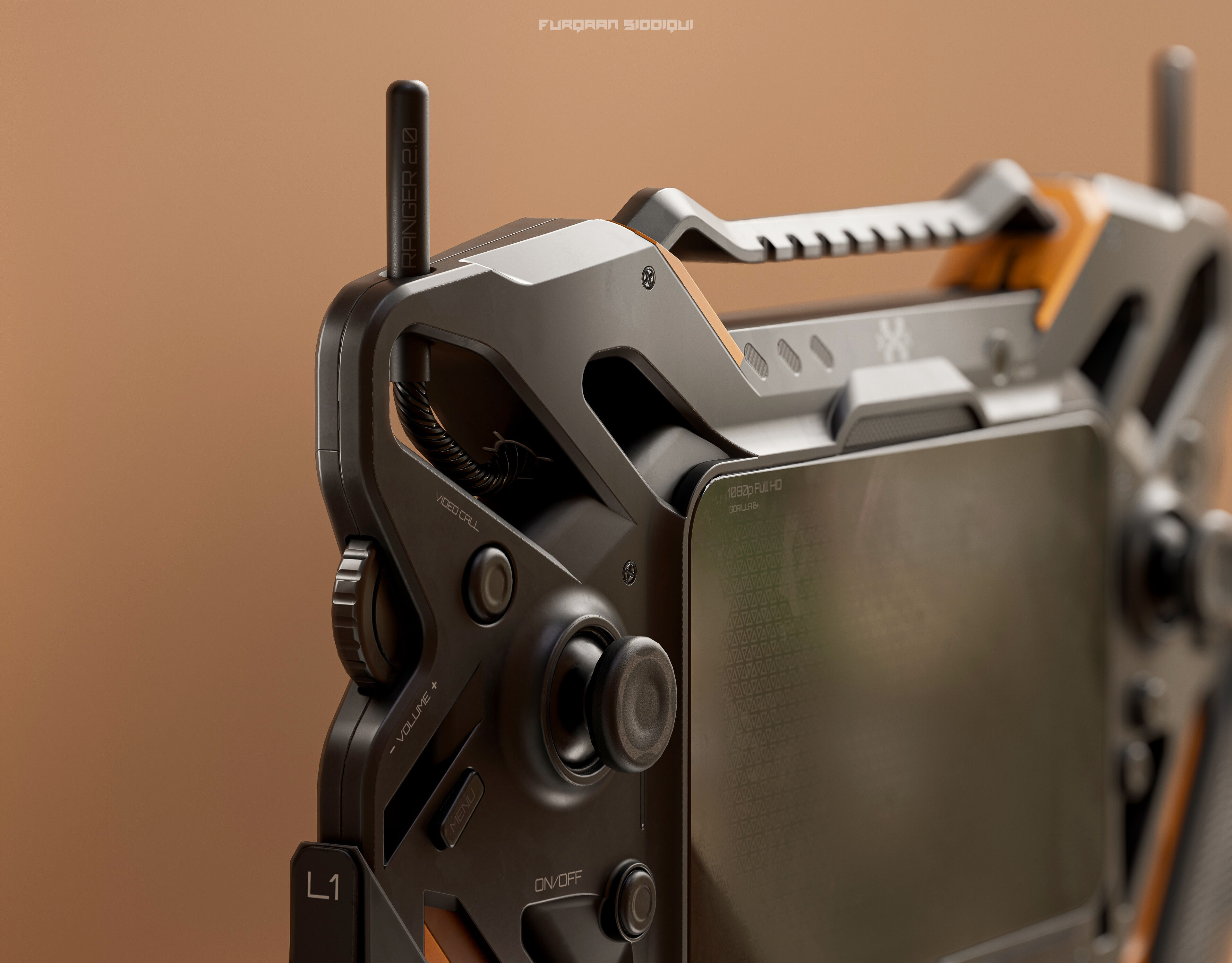 Sci-fi Controller Device X2 PBR Low-poly 3D model_7