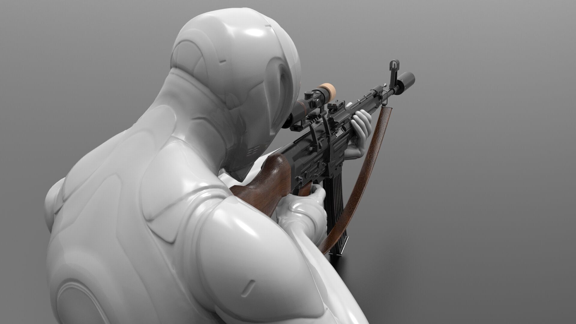 STG 44 Weapon Fps-Tps Low-poly 3D model_8