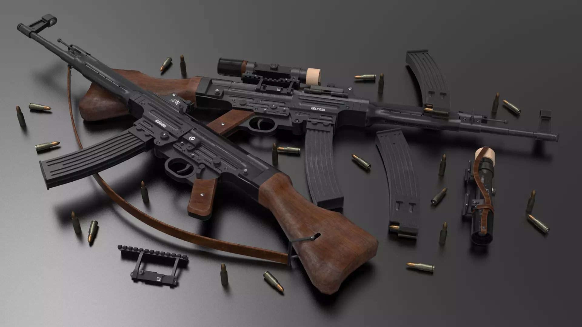 STG 44 Weapon Fps-Tps Low-poly 3D model_0