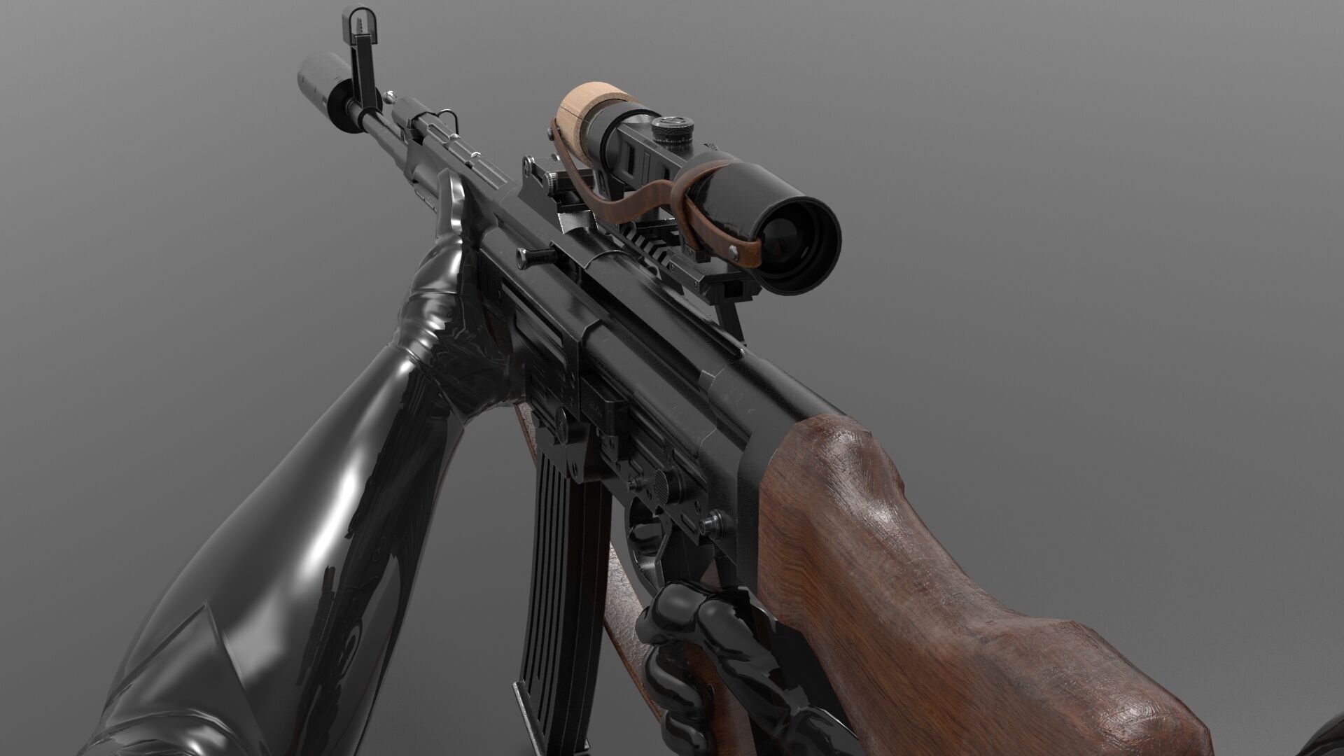 STG 44 Weapon Fps-Tps Low-poly 3D model_6