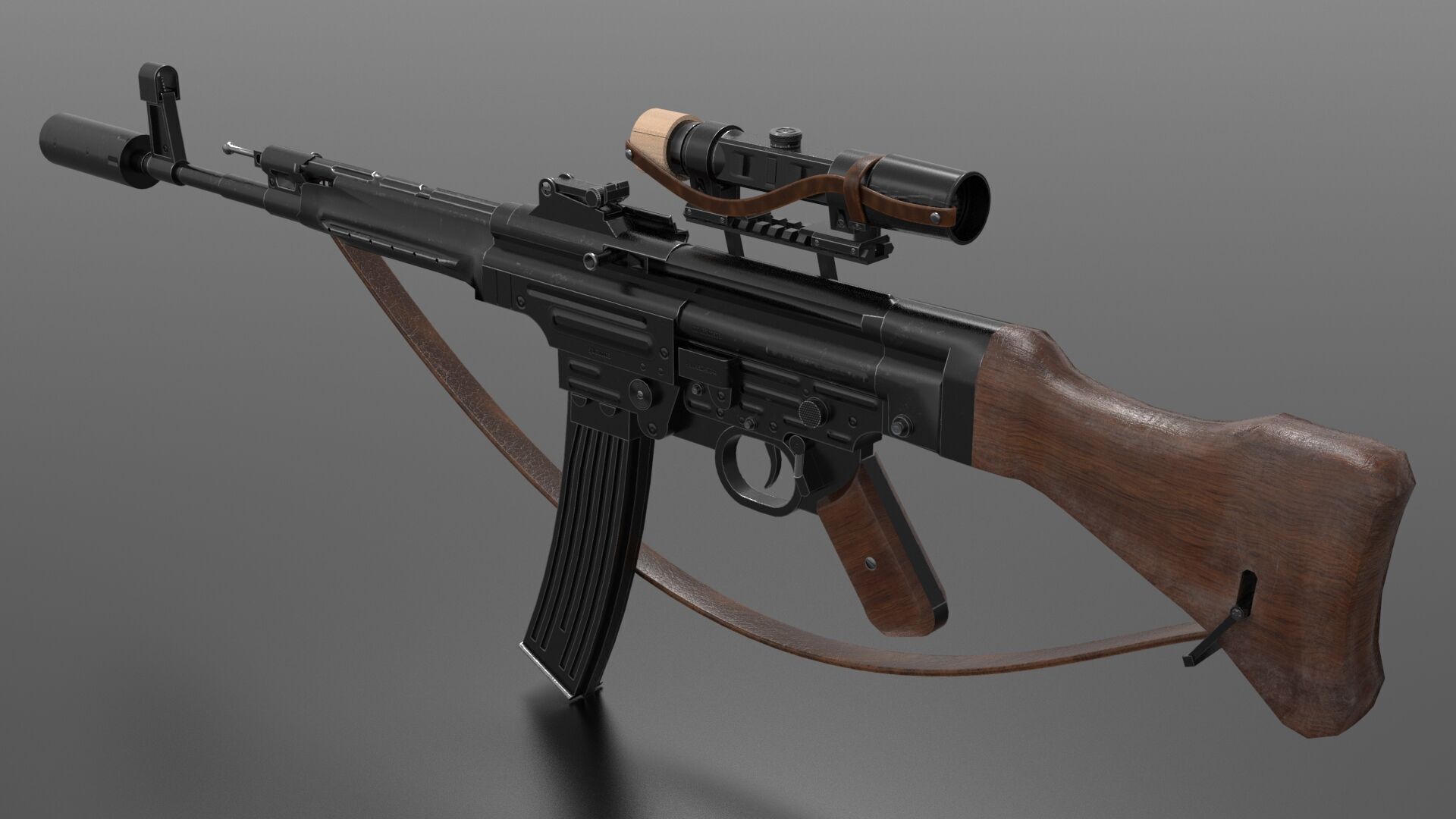 STG 44 Weapon Fps-Tps Low-poly 3D model_2