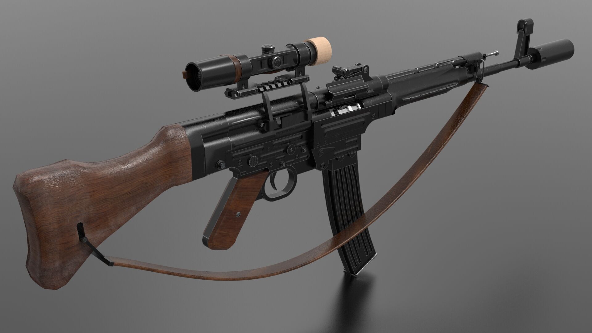 STG 44 Weapon Fps-Tps Low-poly 3D model_4