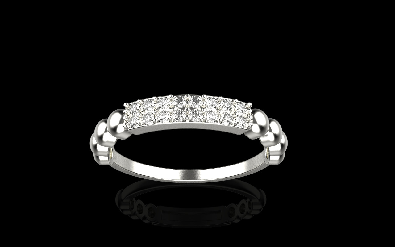 Wedding ring with gems model 1232 3D print model_13