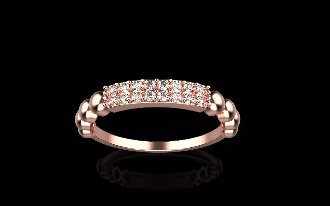 Wedding ring with gems model 1232 3D print model_0