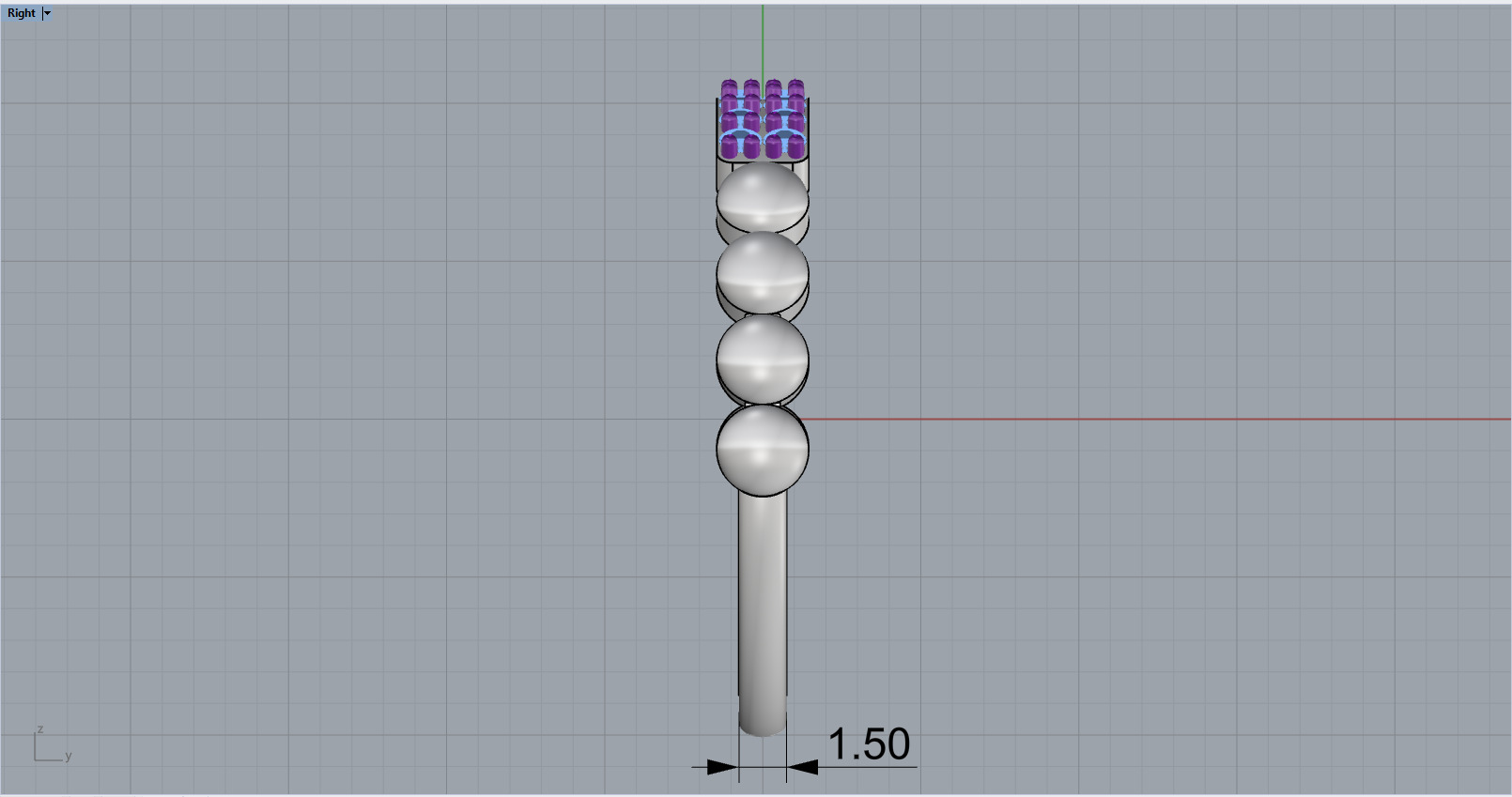 Wedding ring with gems model 1232 3D print model_7