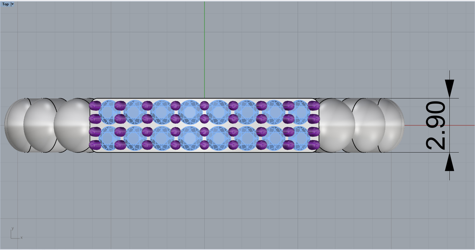Wedding ring with gems model 1232 3D print model_5