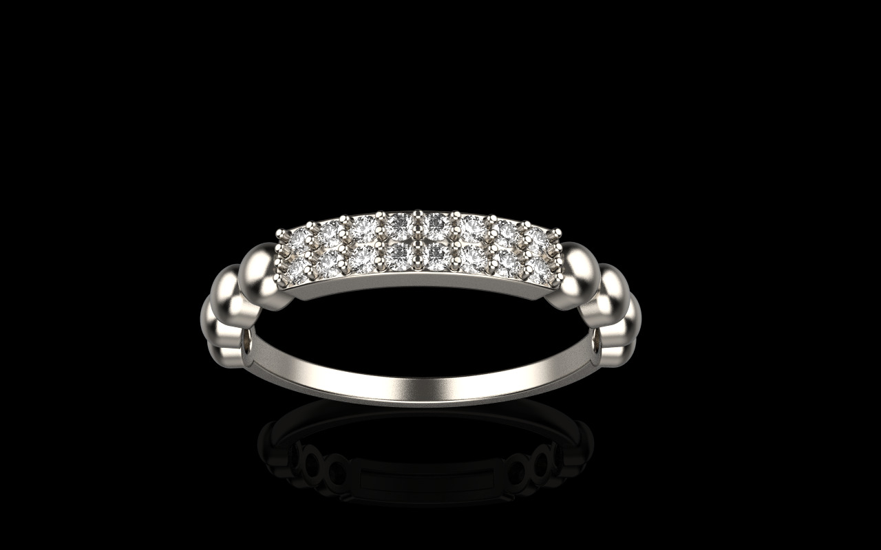 Wedding ring with gems model 1232 3D print model_12