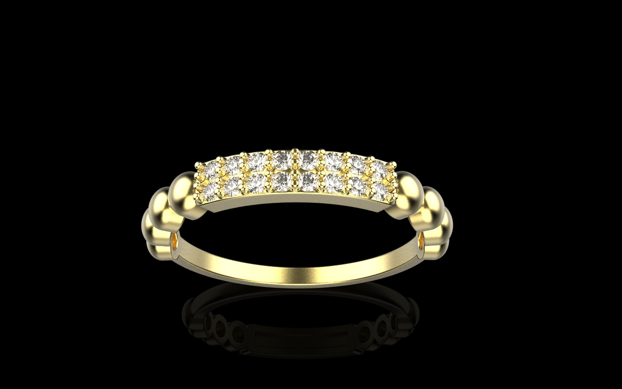 Wedding ring with gems model 1232 3D print model_10