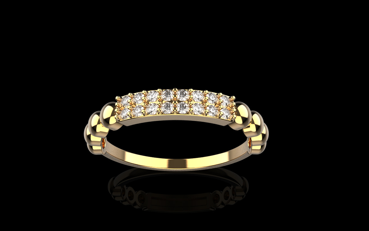 Wedding ring with gems model 1232 3D print model_11