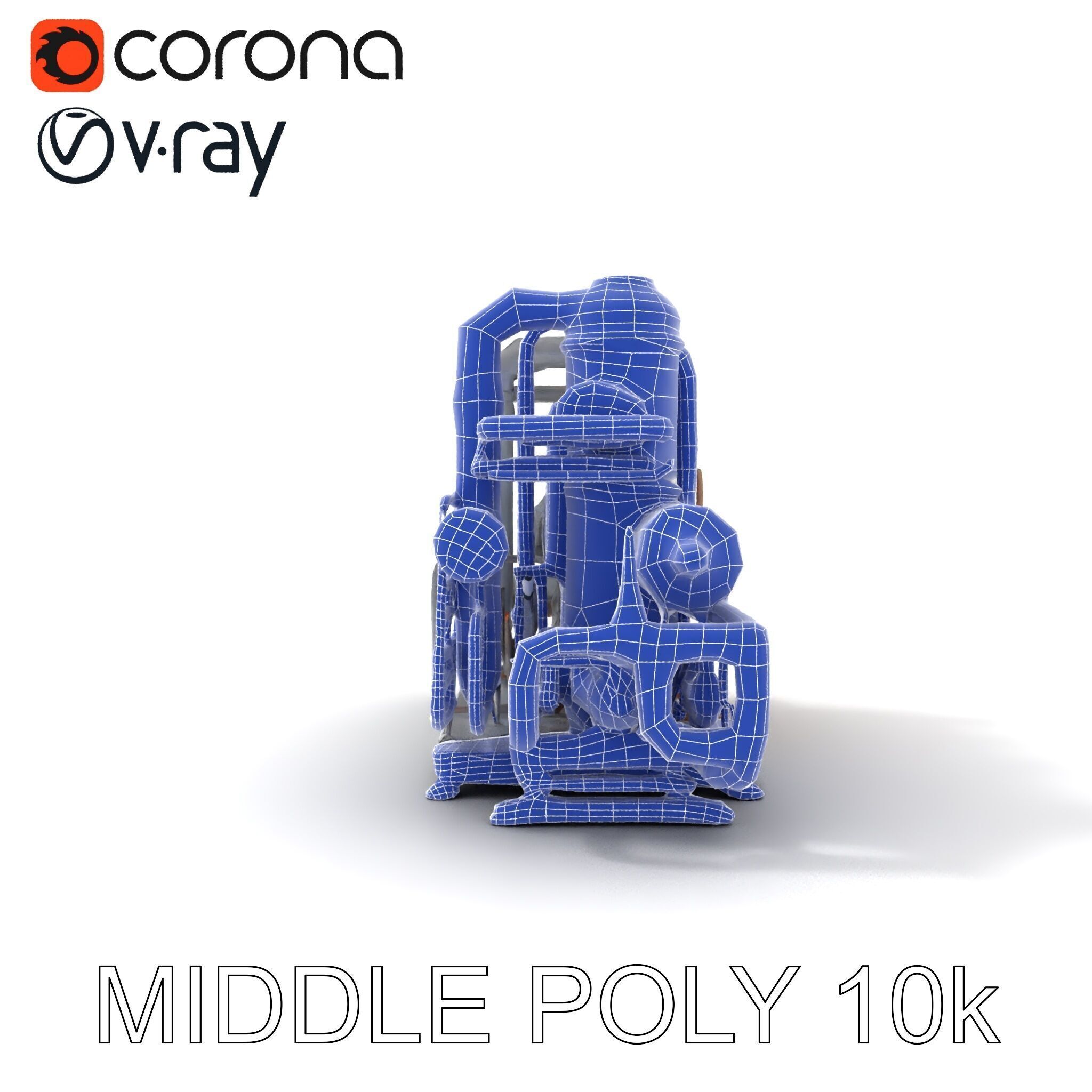 Industrial Engine Model Pack with PBR Textures Low-poly 3D model_27