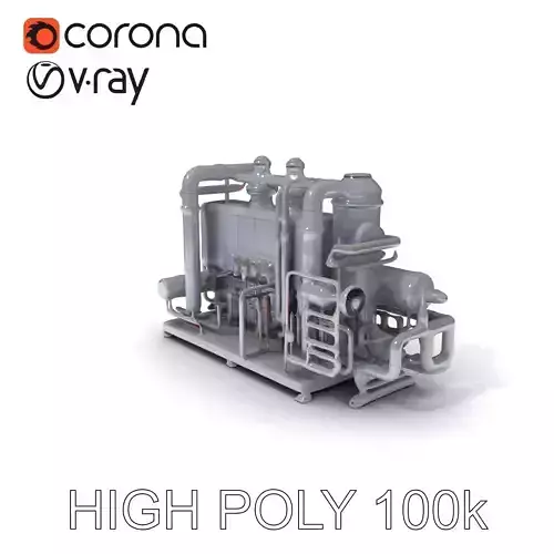 Industrial Engine Model Pack with PBR Textures Low-poly 3D model