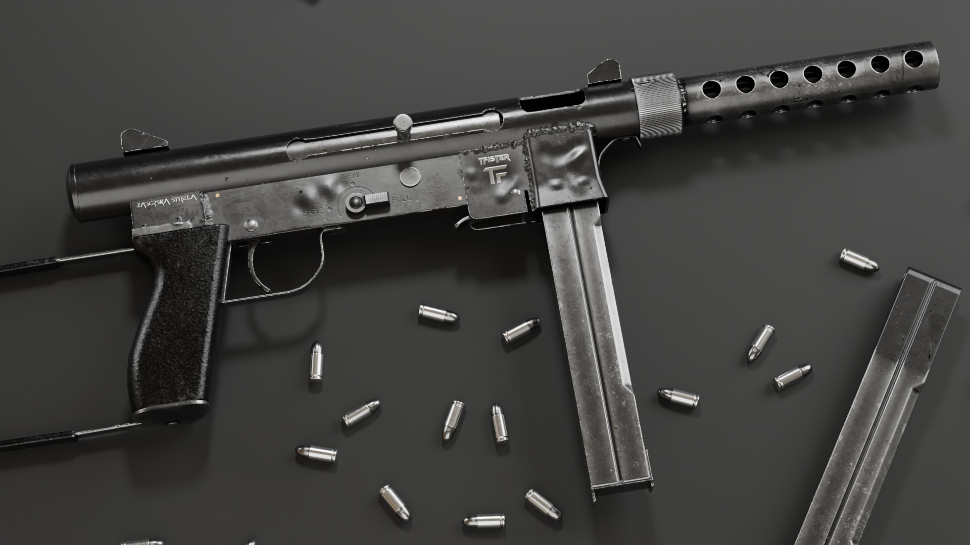 Smith  wesson M76 Rifle Low-poly 3D model_8