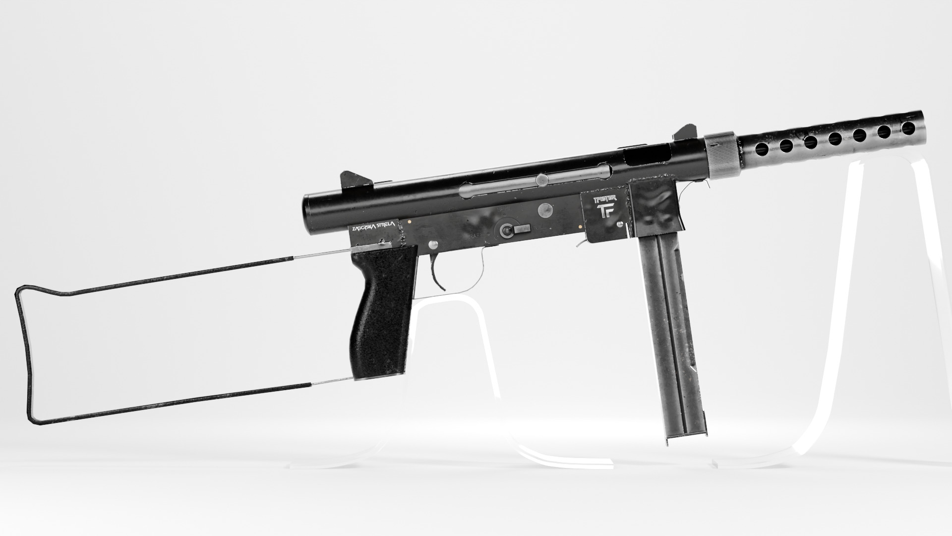 Smith  wesson M76 Rifle Low-poly 3D model_11