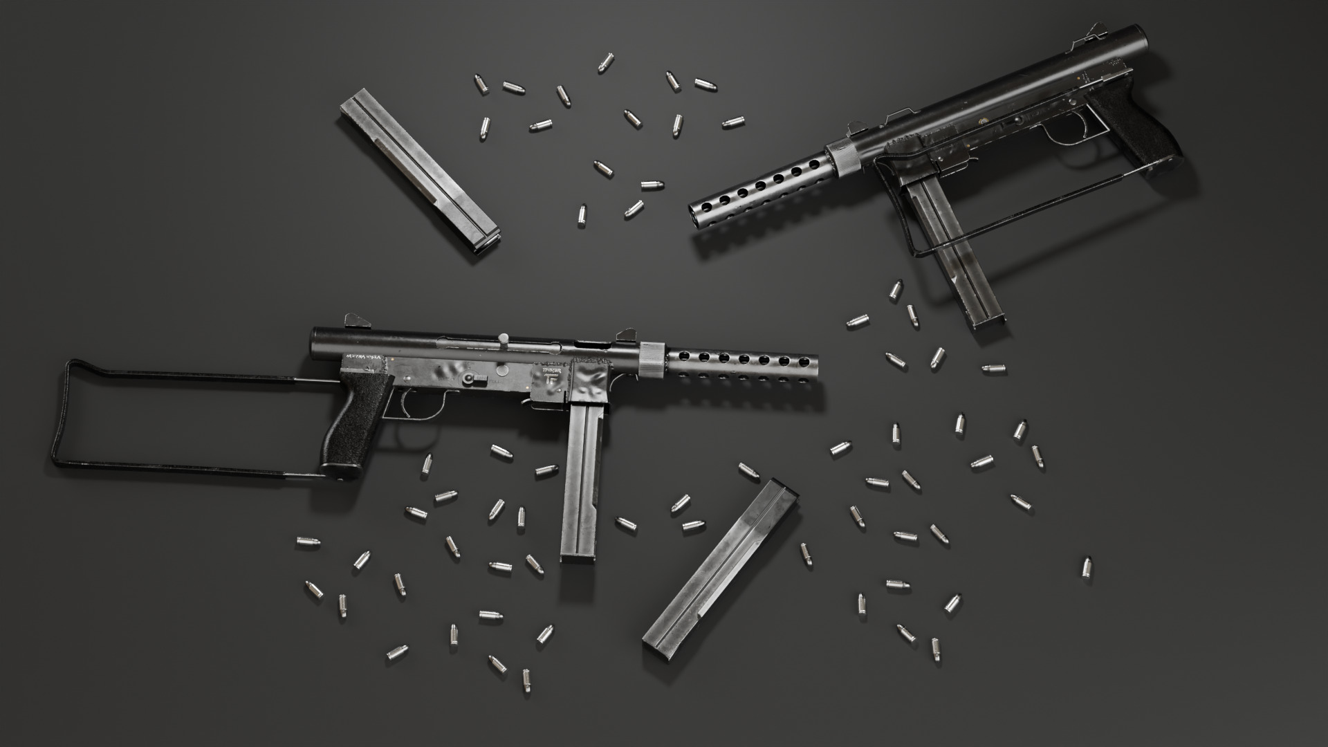 Smith  wesson M76 Rifle Low-poly 3D model_7