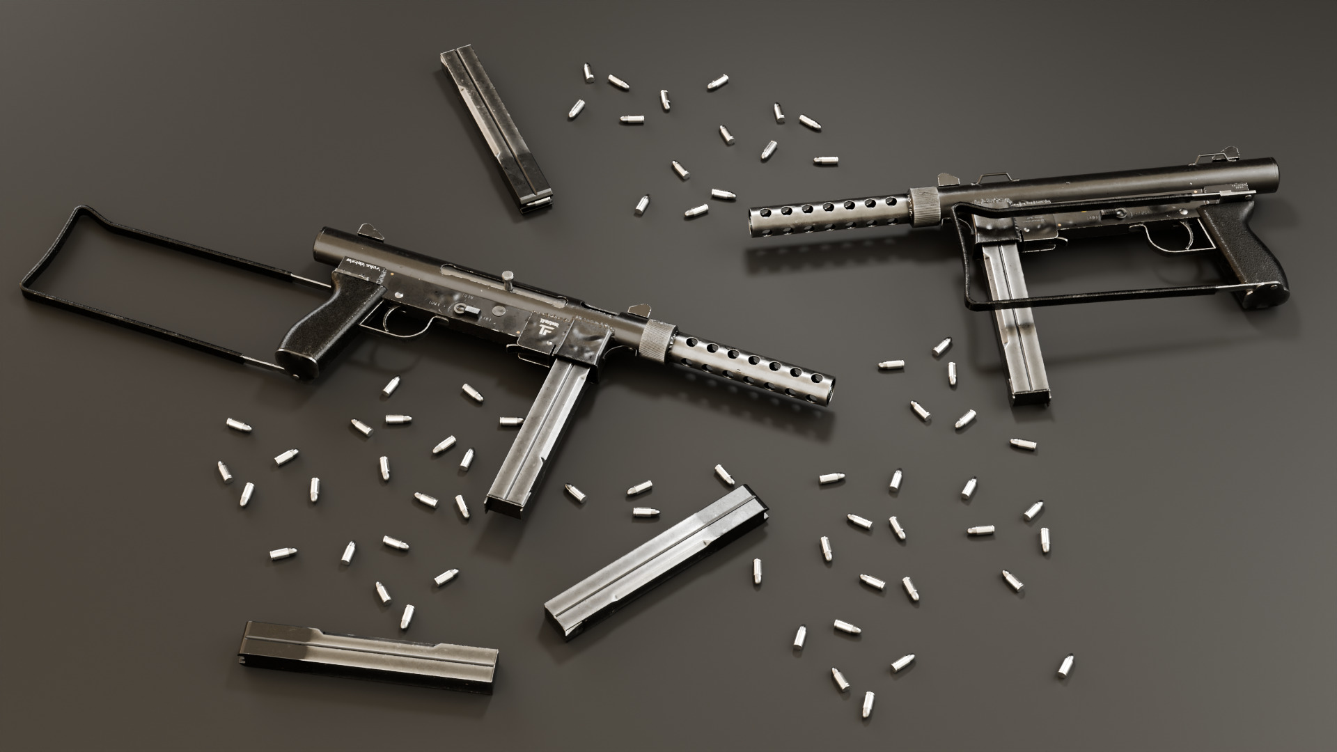 Smith  wesson M76 Rifle Low-poly 3D model_10