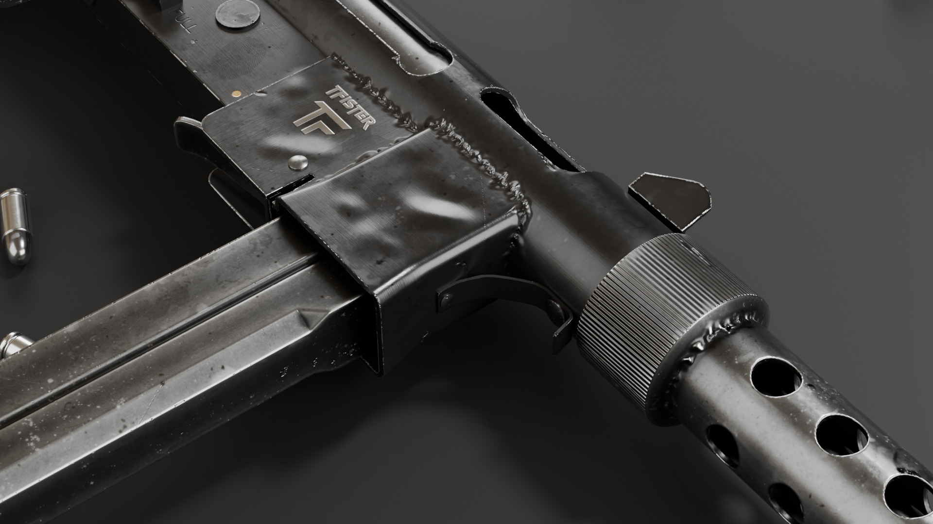 Smith  wesson M76 Rifle Low-poly 3D model_9