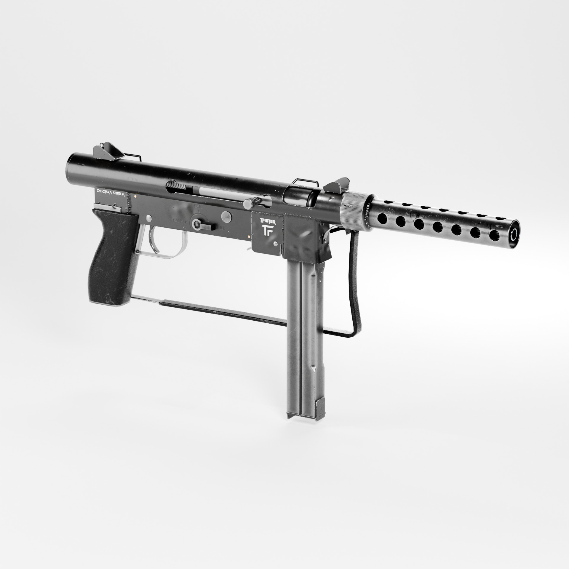 Smith  wesson M76 Rifle Low-poly 3D model_3