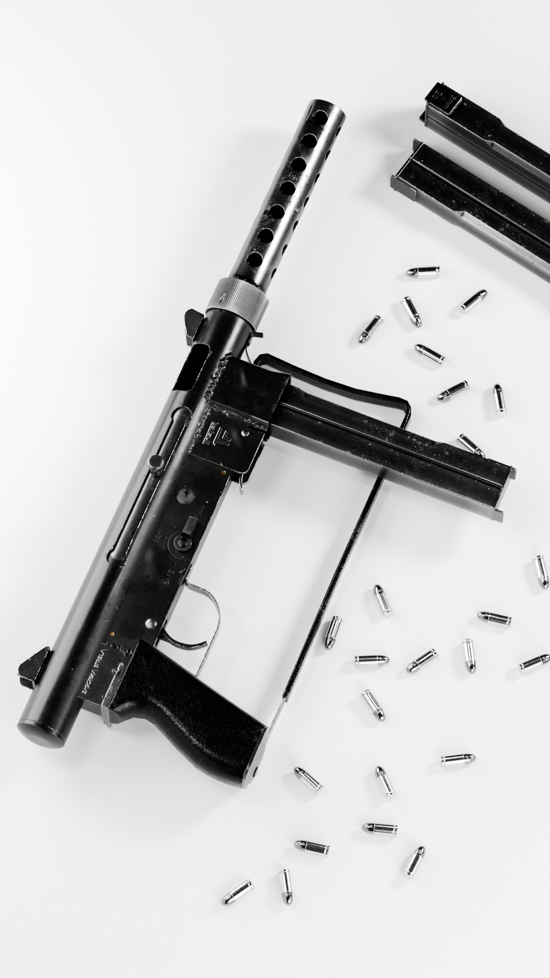 Smith  wesson M76 Rifle Low-poly 3D model_6