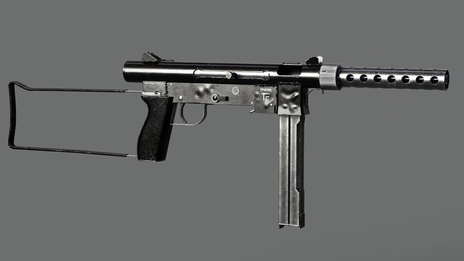 Smith  wesson M76 Rifle Low-poly 3D model_1