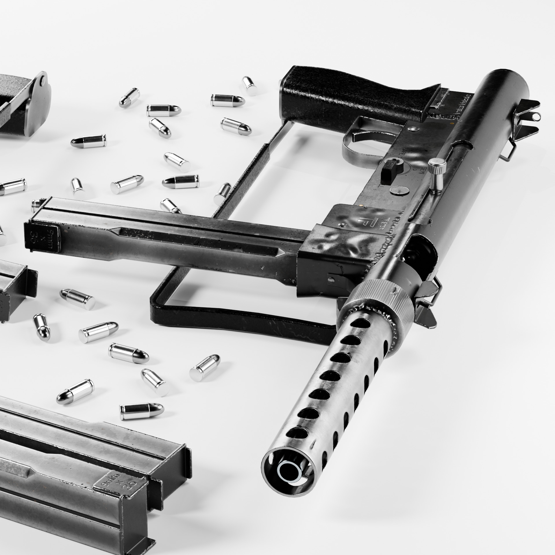 Smith  wesson M76 Rifle Low-poly 3D model_5