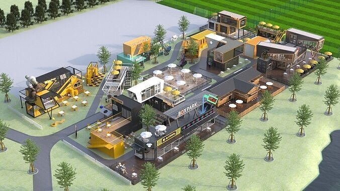 Urban Container Park 3D model