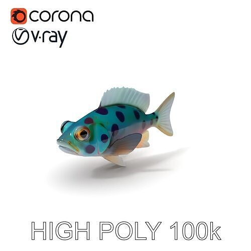 Colorful Spotted Fish D Model Pack Low-poly 3D model