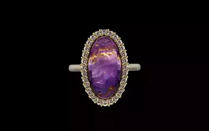 Cabochon ring model 1236 3D print model