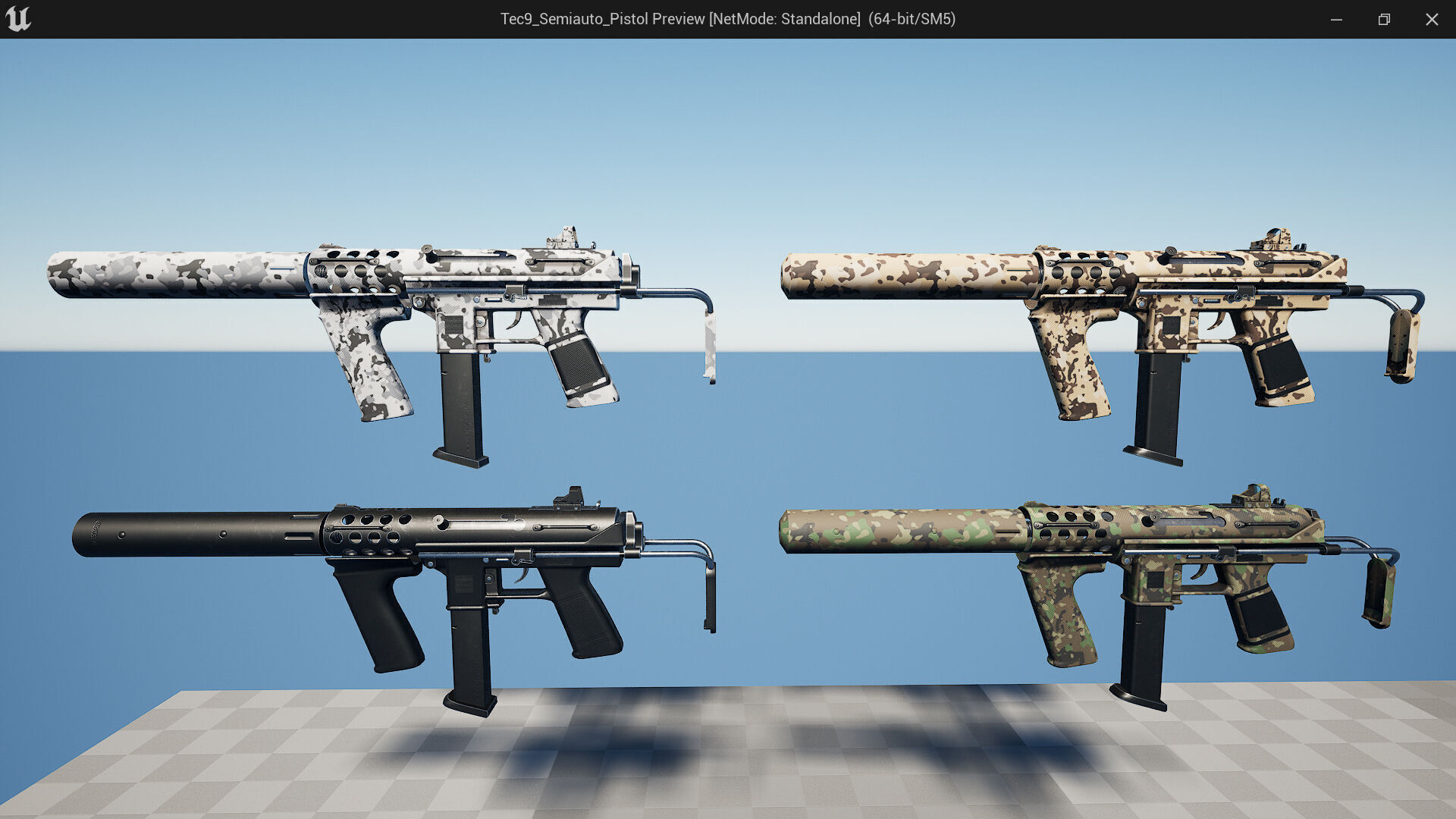 Tec9 Semiauto Pistol Fps - Tps Low-poly 3D model_15