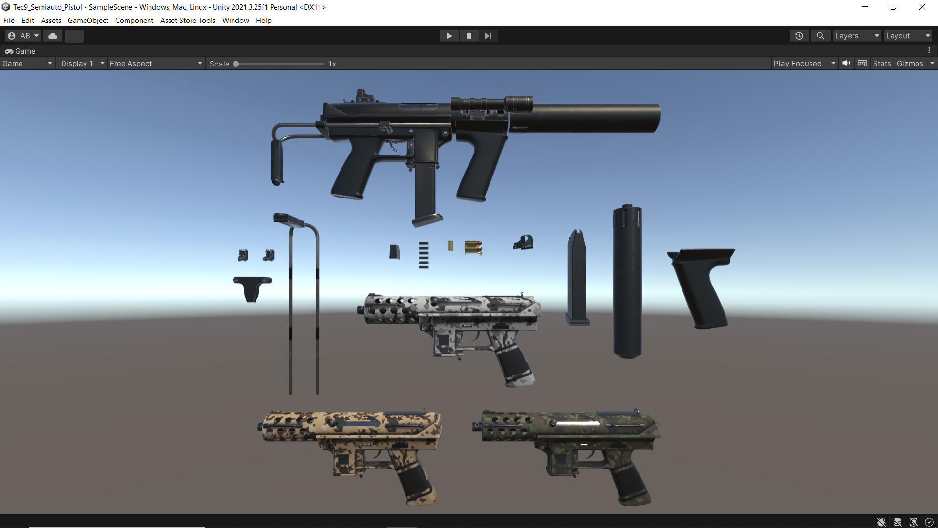 Tec9 Semiauto Pistol Fps - Tps Low-poly 3D model_12