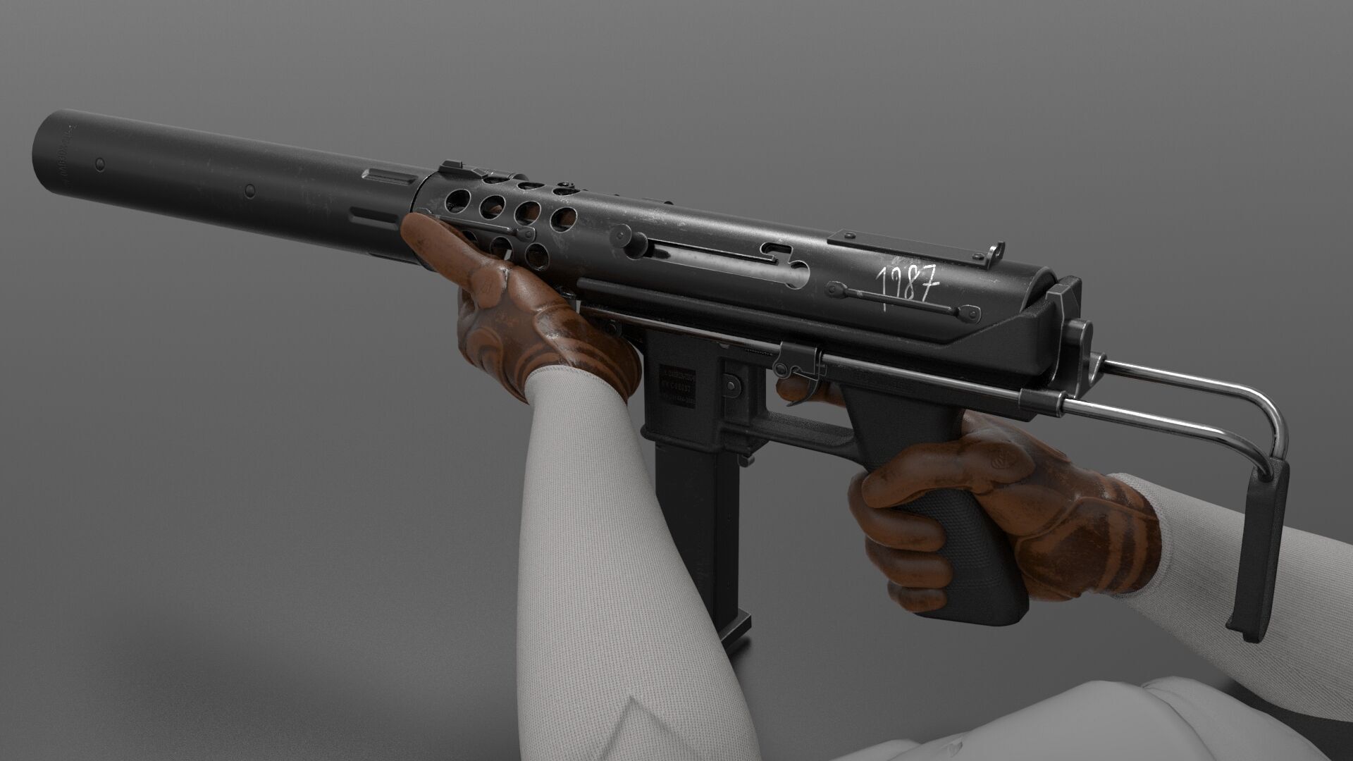 Tec9 Semiauto Pistol Fps - Tps Low-poly 3D model_2