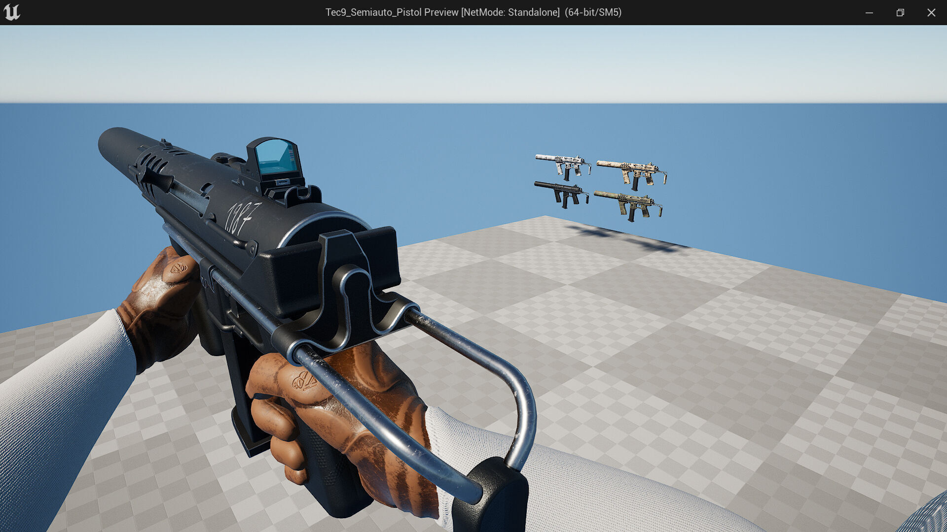 Tec9 Semiauto Pistol Fps - Tps Low-poly 3D model_14