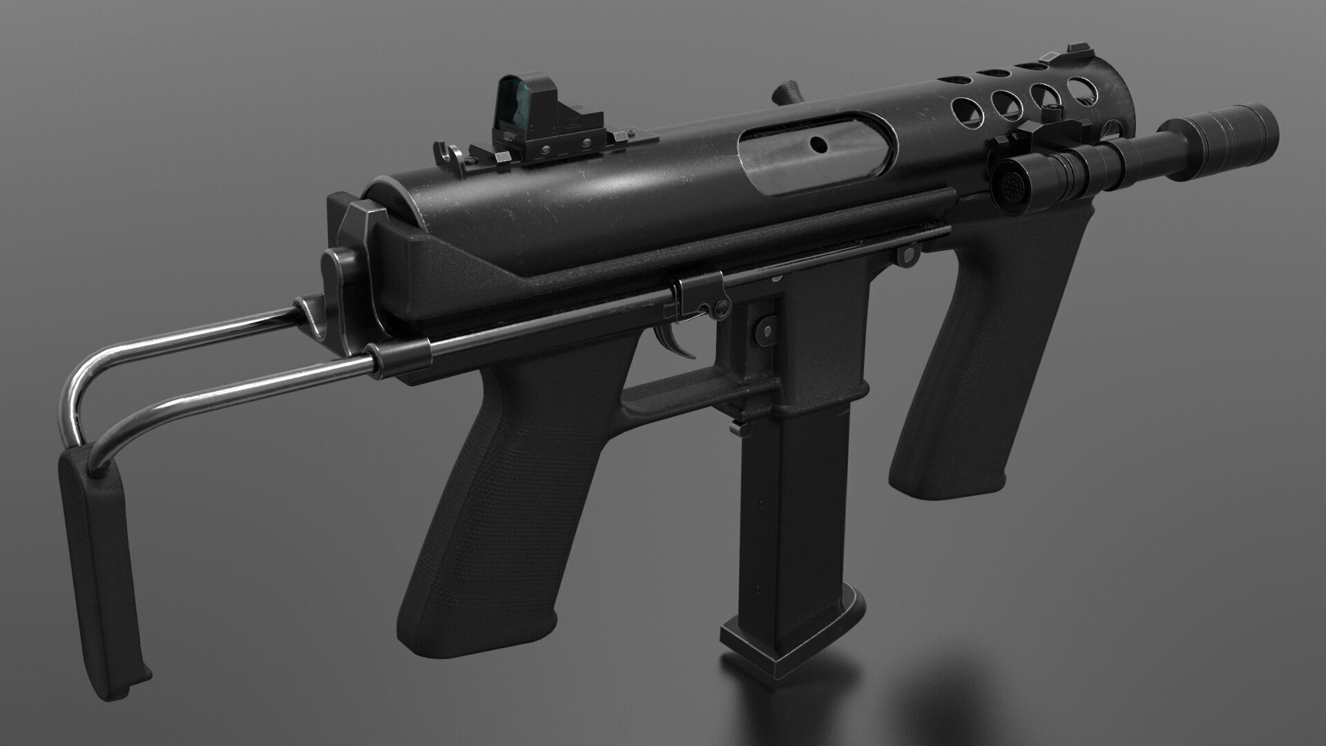 Tec9 Semiauto Pistol Fps - Tps Low-poly 3D model_8