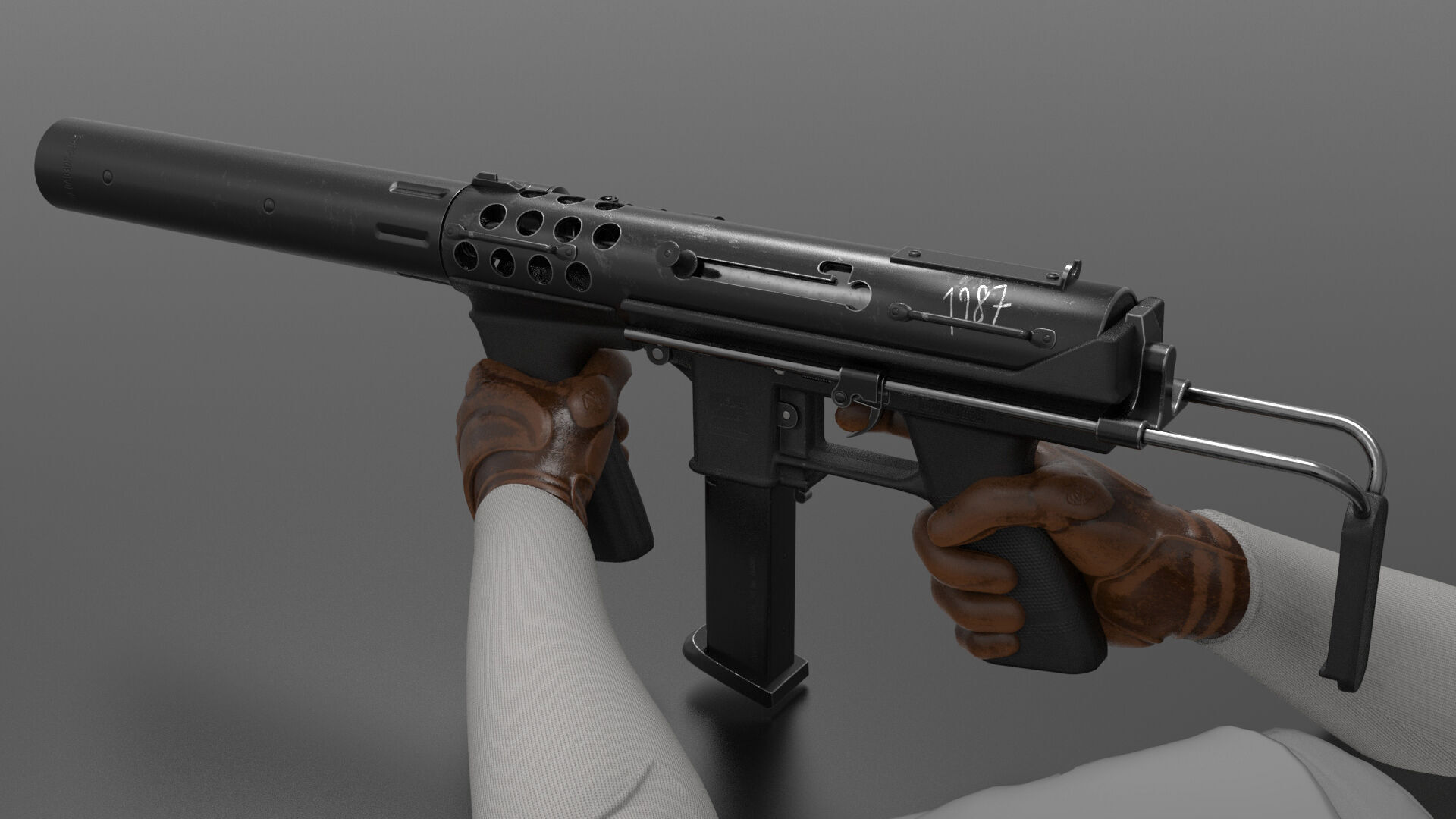 Tec9 Semiauto Pistol Fps - Tps Low-poly 3D model_11