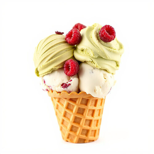 Ice Cream Cone with Raspberries D Model Pack Low-poly 3D model 4