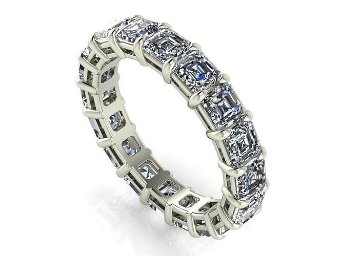 Classic Eternity Bands - Ascher cut - 20 - 40 - 60 points stones 3D print model