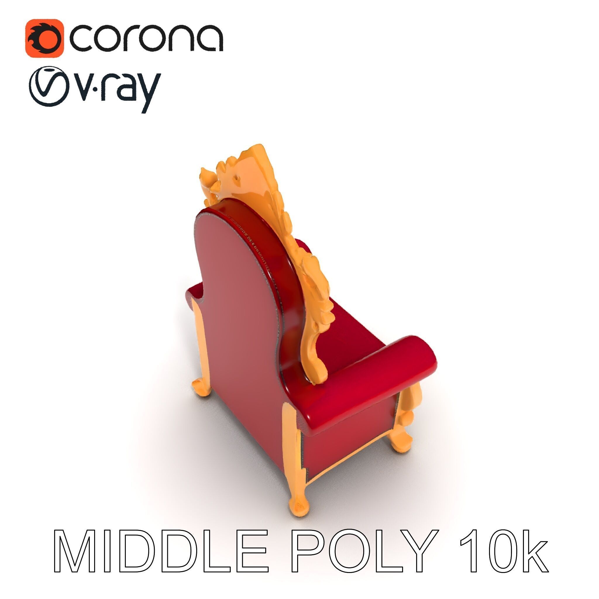 Royal Throne Chair D Model Pack Low-poly 3D model_33