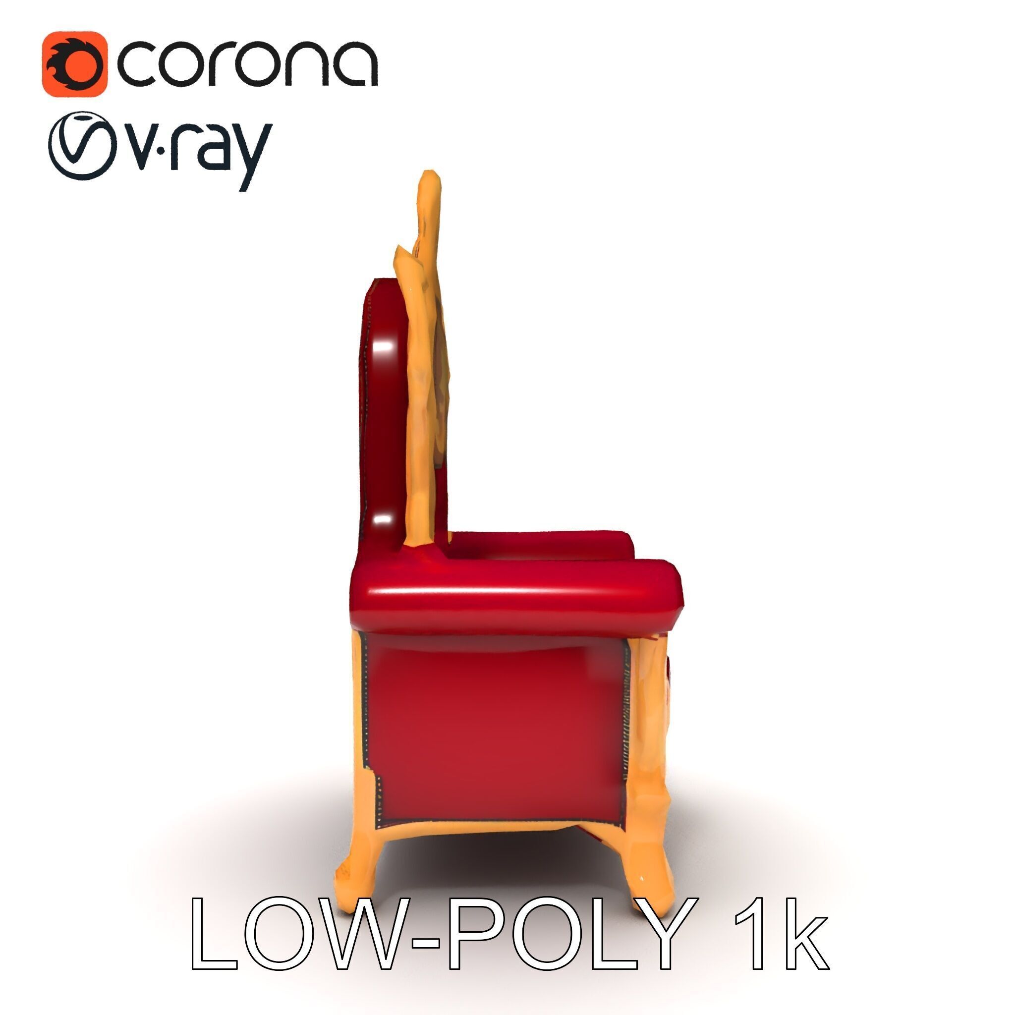 Royal Throne Chair D Model Pack Low-poly 3D model_34