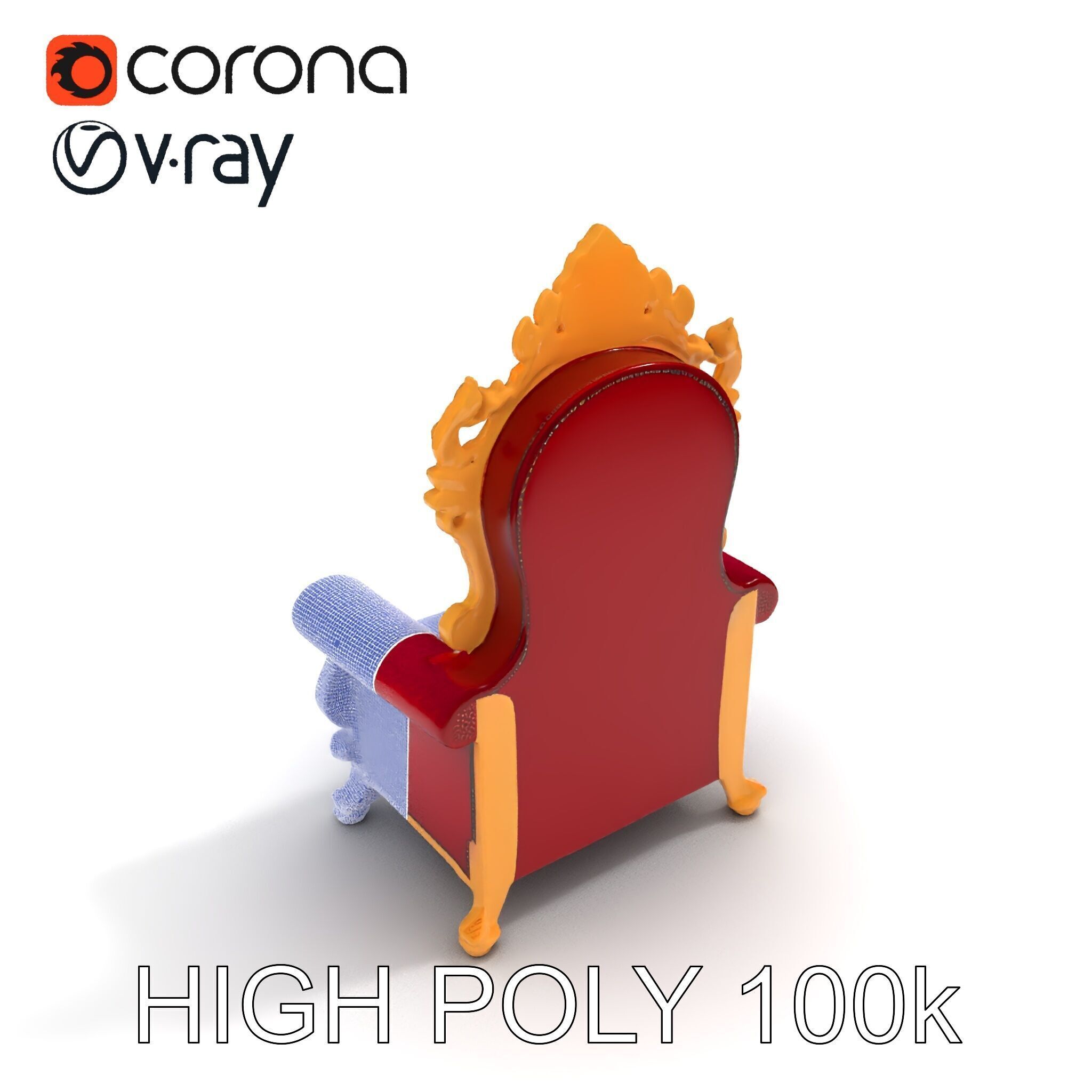 Royal Throne Chair D Model Pack Low-poly 3D model_18