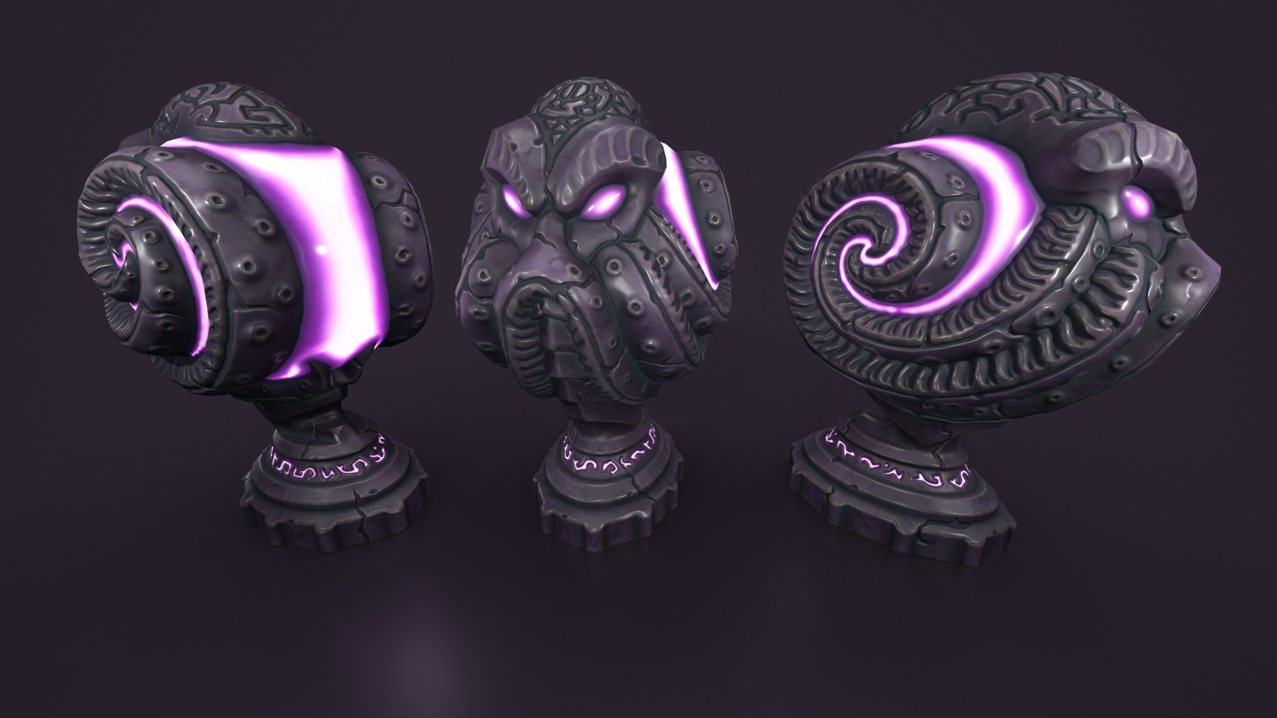 Ancient sphere stone Low-poly 3D model_8