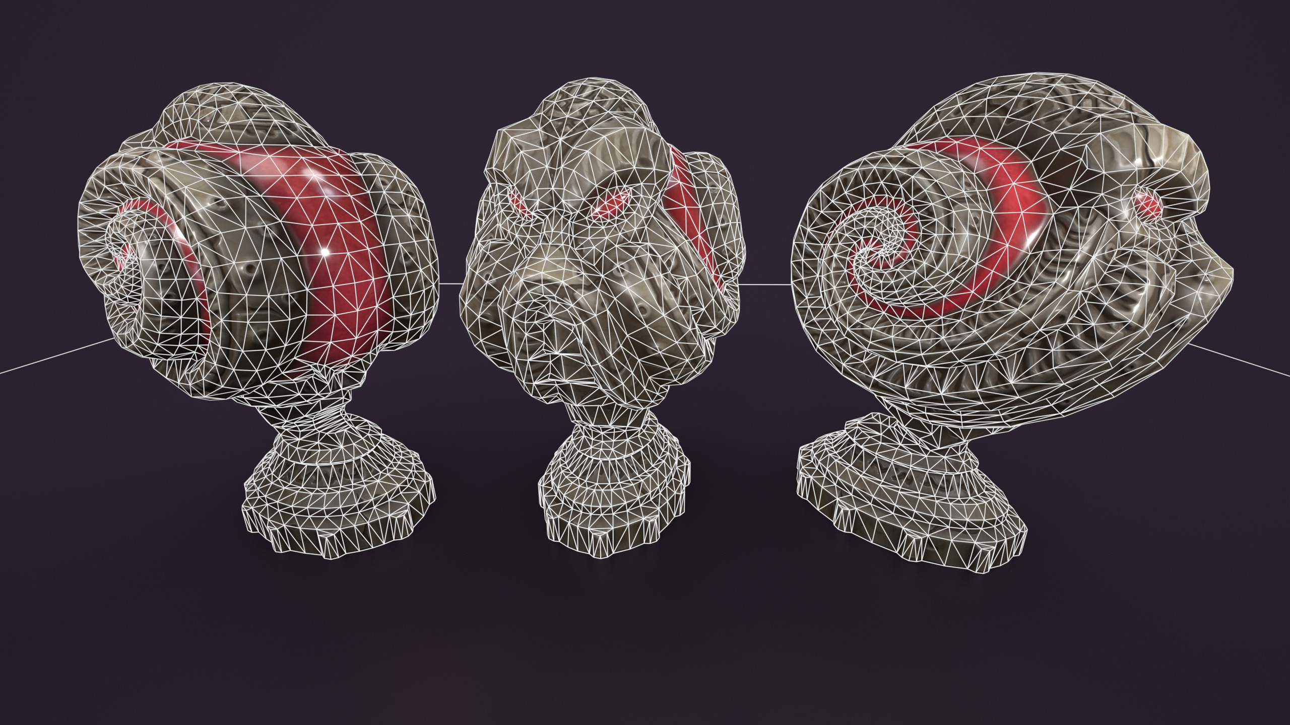 Ancient sphere stone Low-poly 3D model_2