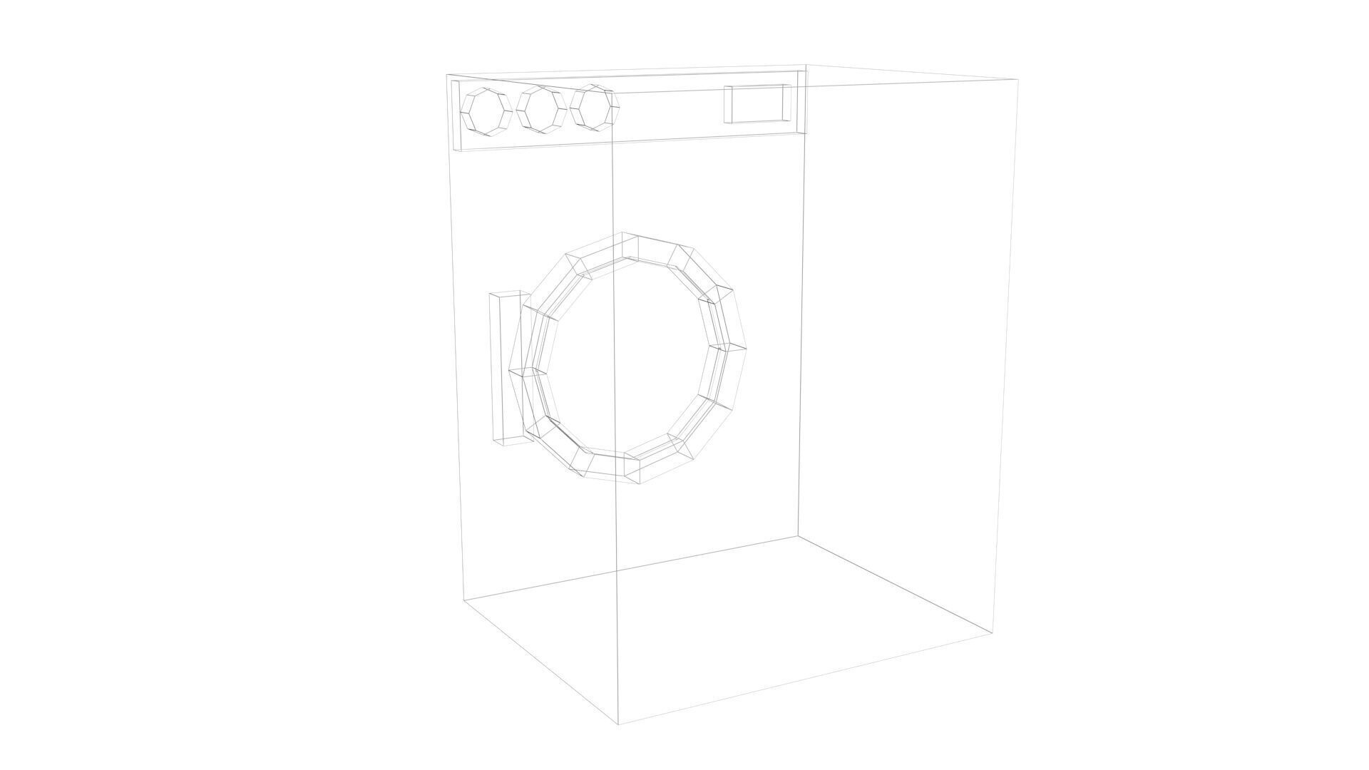 Low Poly Game Ready Washing Machine Low-poly 3D model_14