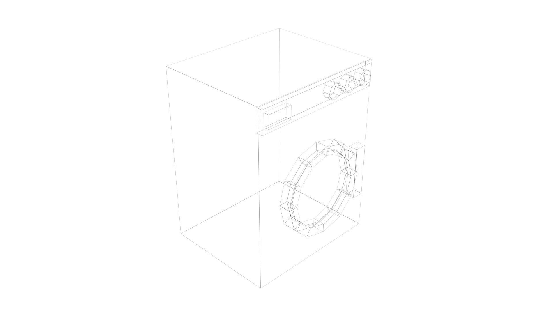 Low Poly Game Ready Washing Machine Low-poly 3D model_12