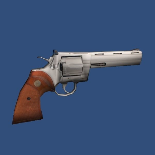 Low Poly 357 Revolver Low-poly 3D model