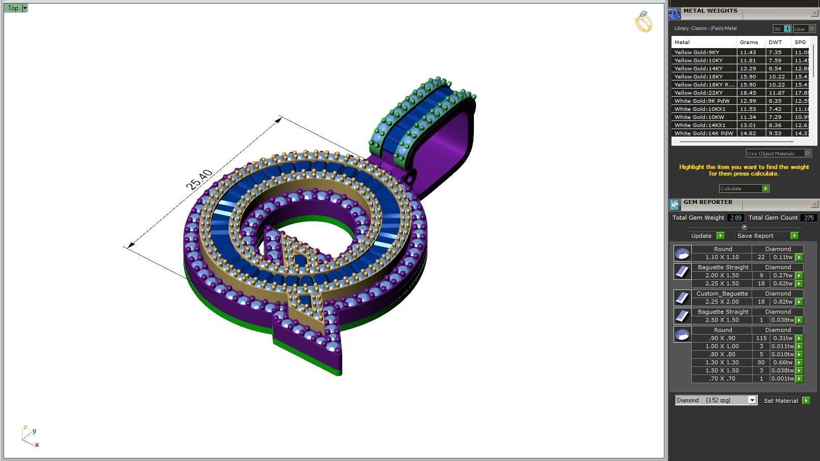 Custom Initial Q Letter Diamond A to Z Alphabet Bug Necklace 3D print model_6