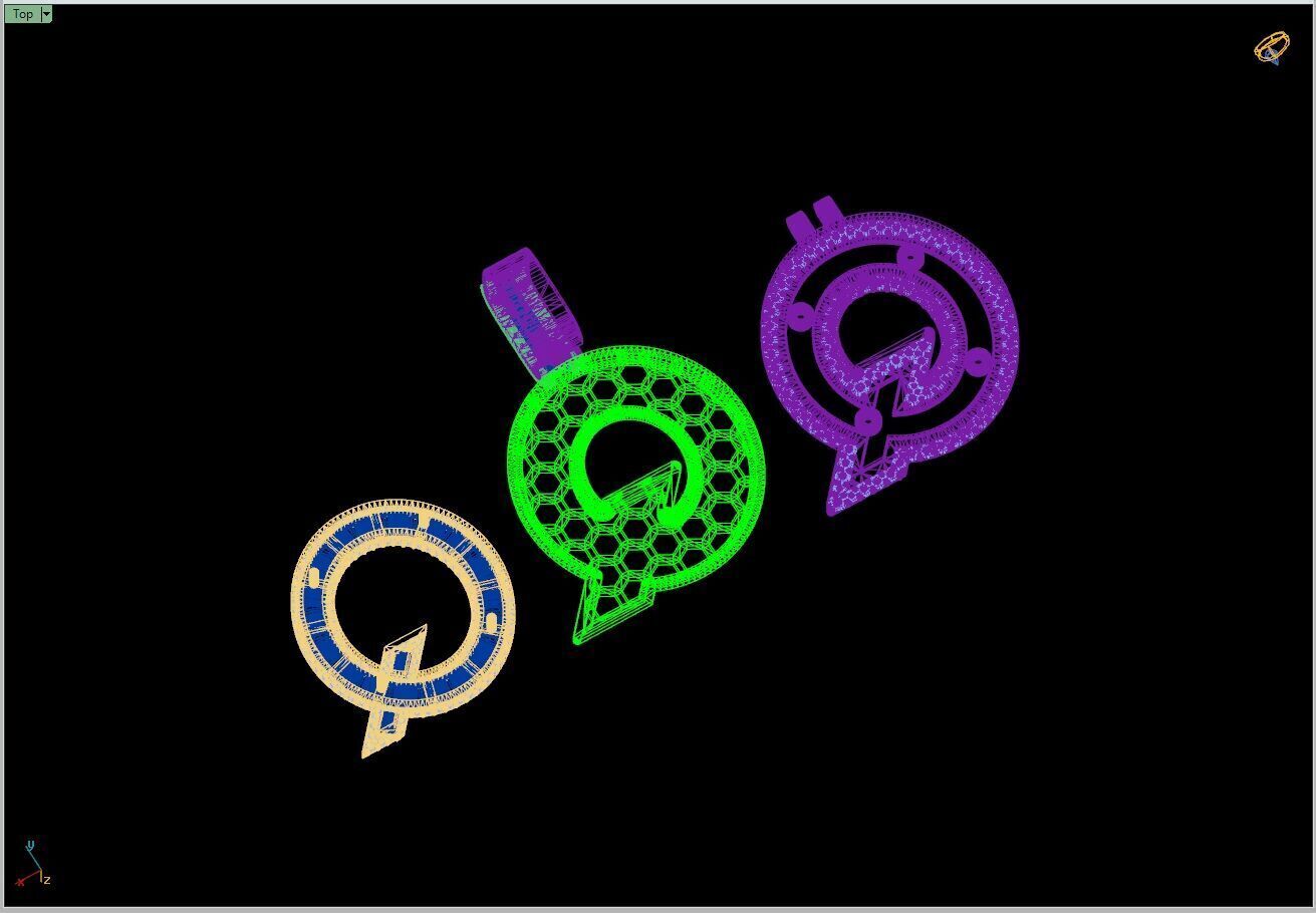 Custom Initial Q Letter Diamond A to Z Alphabet Bug Necklace 3D print model_15