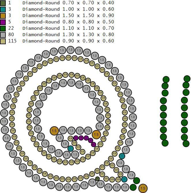 Custom Initial Q Letter Diamond A to Z Alphabet Bug Necklace 3D print model_18