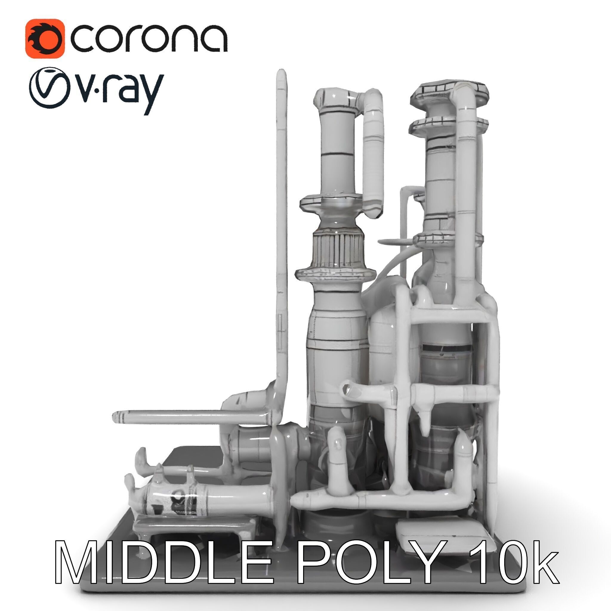 Industrial Chemical Plant Model Pack Low-poly 3D model_27