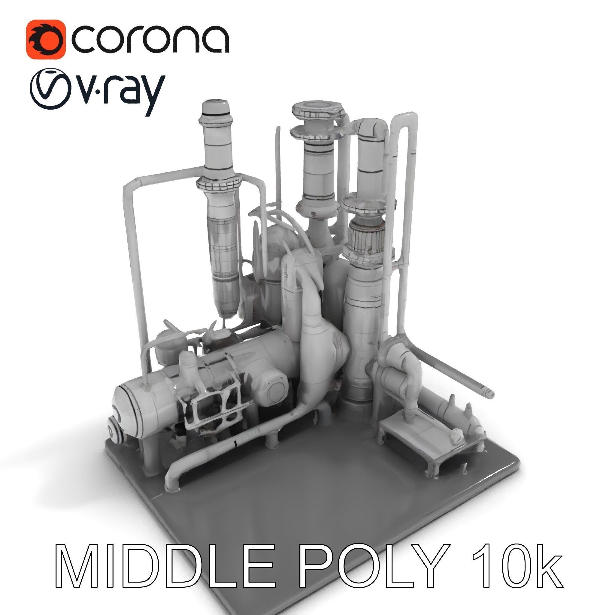 Industrial Chemical Plant Model Pack Low-poly 3D model_20