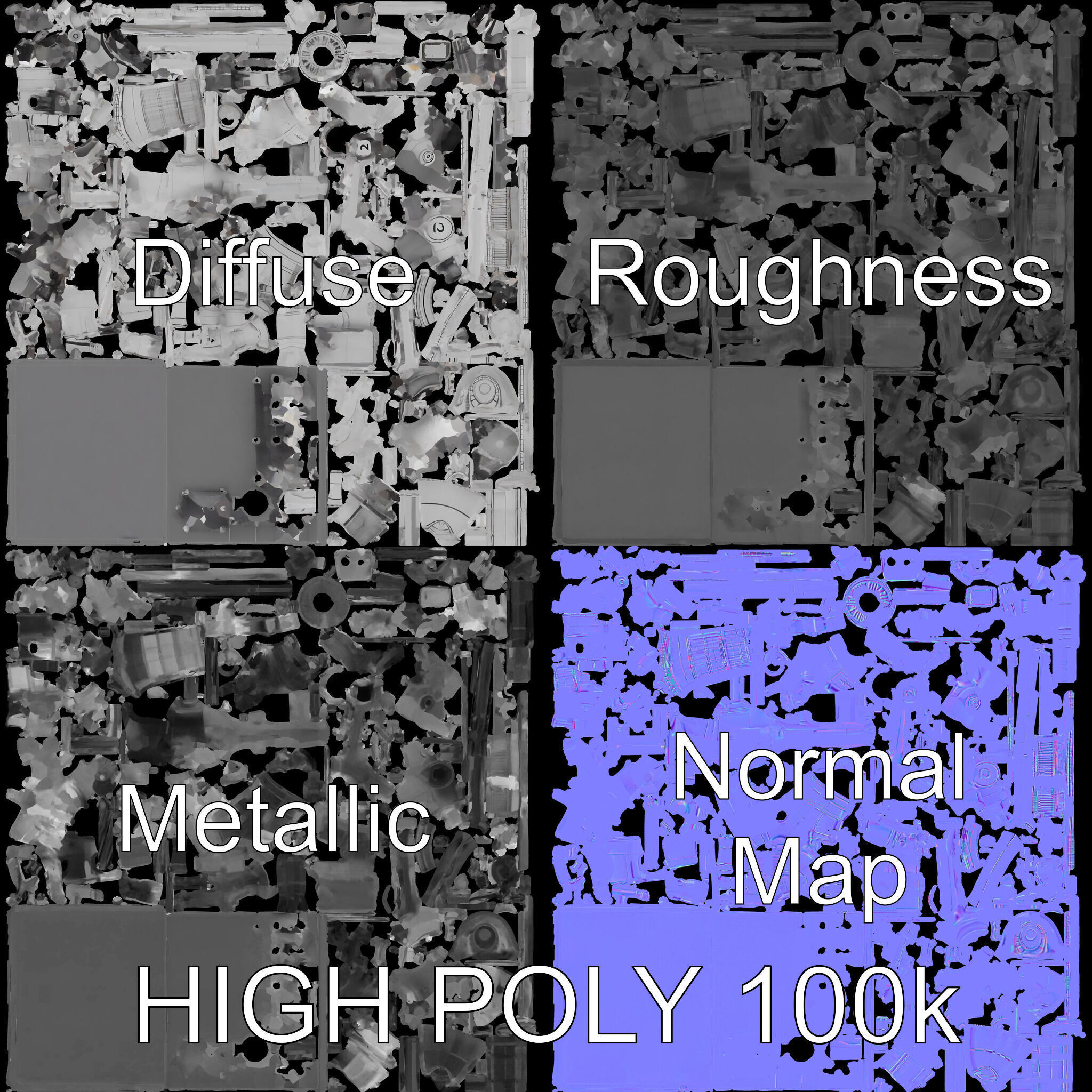 Industrial Chemical Plant Model Pack Low-poly 3D model_2