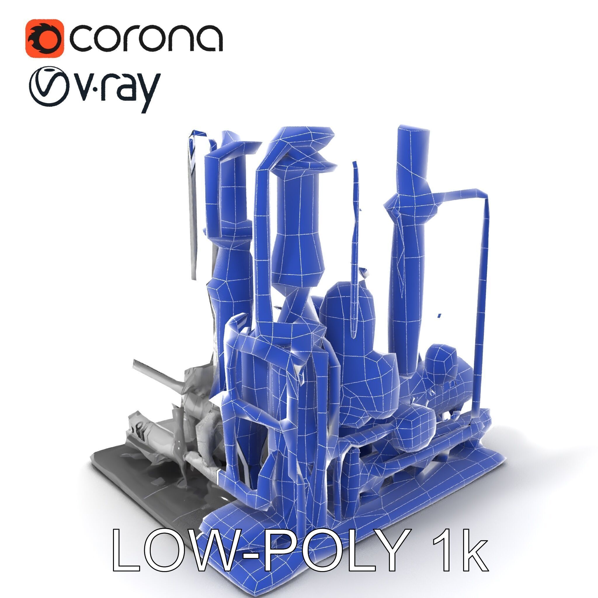 Industrial Chemical Plant Model Pack Low-poly 3D model_12